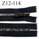 Fermeture zip 12 cm non séparable couleur noir glissière métal couleur chrome prix à l'unité