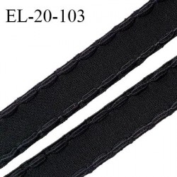 Elastique 20 mm bretelle et lingerie avec surpiqûres couleur noir forte élasticité fabriqué en France prix au mètre