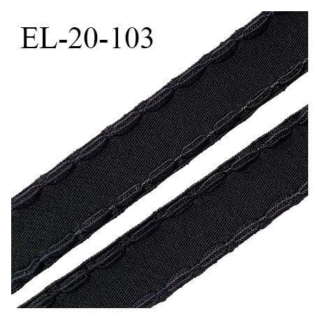 Elastique 20 mm bretelle et lingerie avec surpiqûres couleur noir forte élasticité fabriqué en France prix au mètre