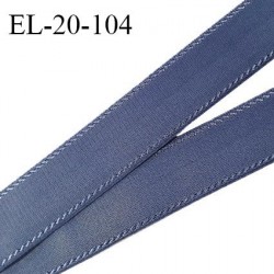 Elastique 19 mm bretelle et lingerie avec surpiqûres couleur encre bleue forte élasticité fabriqué en France prix au mètre