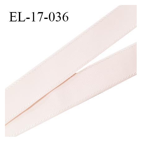Elastique 16 mm bretelle et lingerie avec surpiqûres couleur rose pâle (candy) forte élasticité fabriqué en France prix au mètre