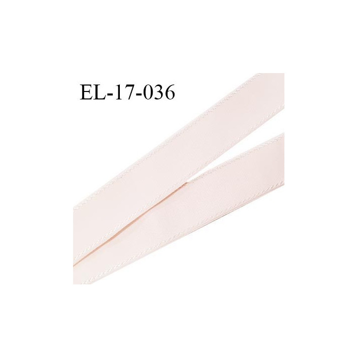 Elastique 16 mm bretelle et lingerie avec surpiqûres couleur rose pâle (candy) forte élasticité fabriqué en France prix au mètre