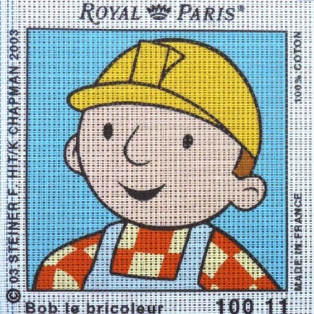 Canevas à broder ENFANT 15 x 15 cm marque ROYAL PARIS BOB LE BRICOLEUR fabrication française