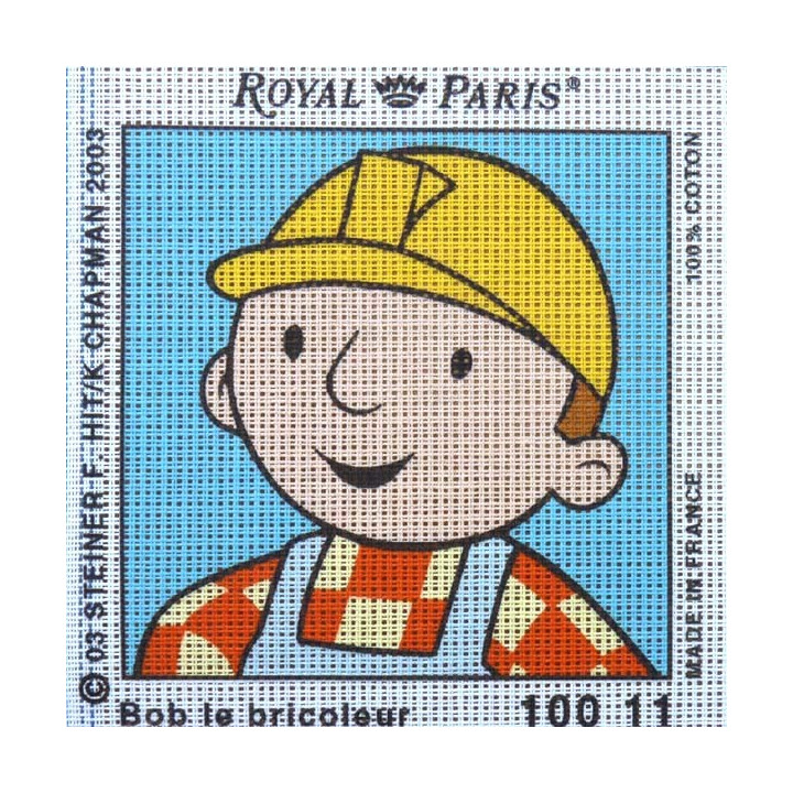 Canevas à broder ENFANT 15 x 15 cm marque ROYAL PARIS BOB LE BRICOLEUR fabrication française
