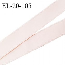 Elastique 19 mm bretelle et lingerie avec surpiqûres couleur rose pâle candy forte élasticité fabriqué en France prix au mètre