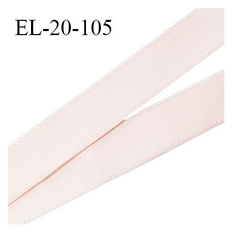 Elastique 19 mm bretelle et lingerie avec surpiqûres couleur rose pâle candy forte élasticité fabriqué en France prix au mètre