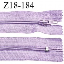 Fermeture zip 18 cm non séparable couleur parme largeur 2.7 cm zip nylon longueur 18 cm prix à l'unité
