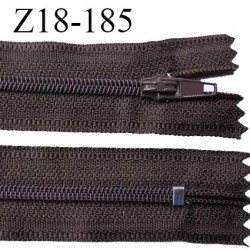 Fermeture zip 18 cm non séparable couleur marron foncé largeur 2.7 cm zip nylon longueur 18 cm prix à l'unité