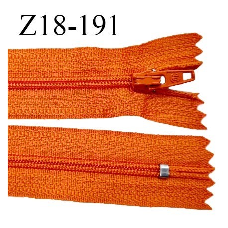 Fermeture zip 18 cm non séparable couleur orange largeur 2.7 cm zip nylon longueur 18 cm prix à l'unité