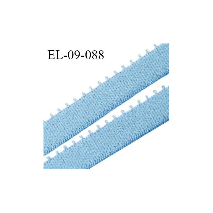 Elastique picot 9 mm lingerie couleur bleu polaire largeur 9 mm haut de gamme Fabriqué en France prix au mètre