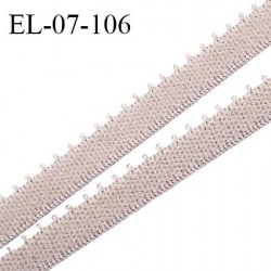 Elastique picot 7 mm lingerie couleur brume rosée largeur 7 mm haut de gamme Fabriqué en France prix au mètre