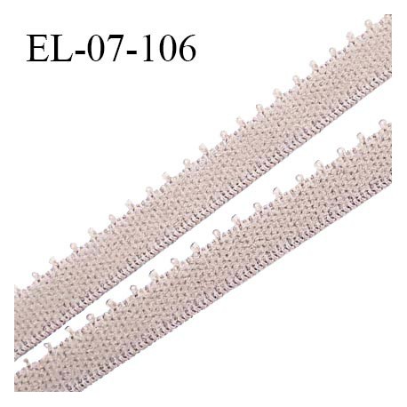Elastique picot 7 mm lingerie couleur brume rosée largeur 7 mm haut de gamme Fabriqué en France prix au mètre