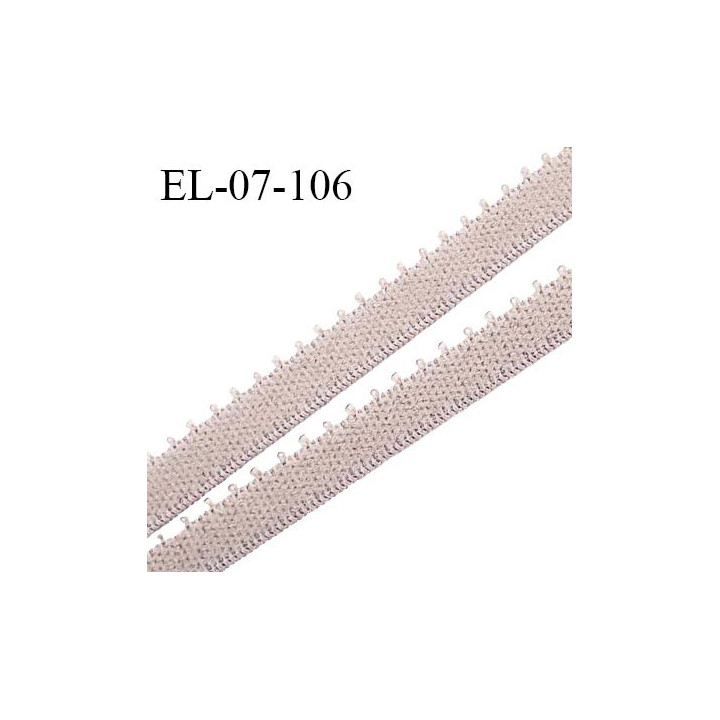 Elastique picot 7 mm lingerie couleur brume rosée largeur 7 mm haut de gamme Fabriqué en France prix au mètre