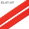 Elastique picot 7 mm lingerie couleur rouge garance largeur 7 mm haut de gamme Fabriqué en France prix au mètre