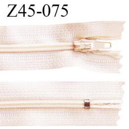 Fermeture zip 45 cm non séparable couleur crème zip glissière nylon largeur 5 mm longueur 45 cm largeur 22 mm prix à l'unité