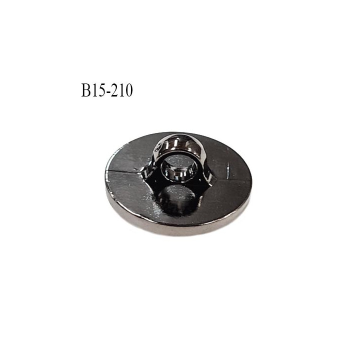 Bouton 15 mm pvc couleur chrome et naturel motif style blason accroche avec un anneau diamètre 15 mm prix à la pièce