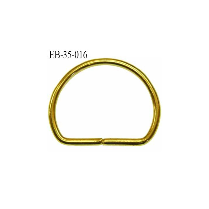 Boucle étrier anneau demi rond métal couleur or doré largeur 3.5 cm intérieur 3 cm idéal pour sangle 2.8 cm prix à la pièce