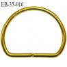 Boucle étrier anneau demi rond métal couleur or doré largeur 3.5 cm intérieur 3 cm idéal pour sangle 2.8 cm prix à la pièce