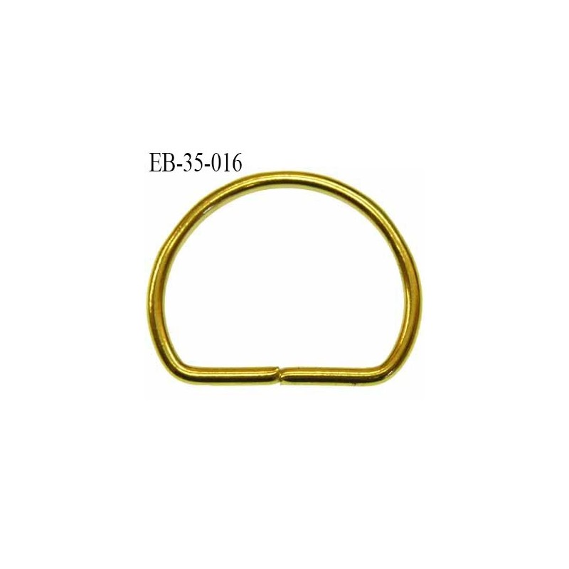 Boucle étrier anneau demi rond métal couleur or doré largeur 3.5