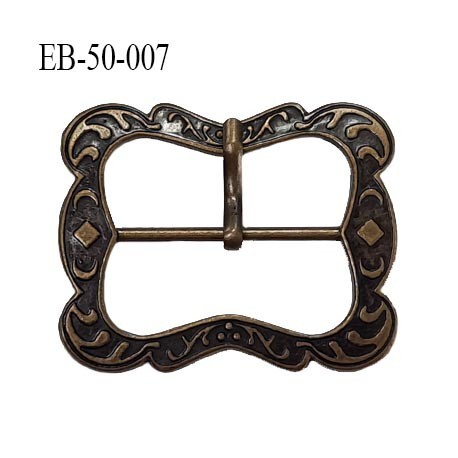 Boucle ceinture 47 mm métal style laiton ancien largeur extérieur 4.7 cm intérieur 3 cm prix à la pièce