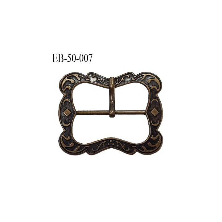 Boucle ceinture 47 mm métal style laiton ancien largeur extérieur 4.7 cm intérieur 3 cm prix à la pièce
