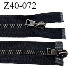 Fermeture zip 40 cm couleur noir double curseur longueur 40 cm largeur 3.4 cm zip métal largeur 7 mm prix à l'unité