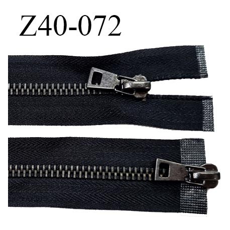 Fermeture zip 40 cm couleur noir double curseur longueur 40 cm largeur 3.4 cm zip métal largeur 7 mm prix à l'unité