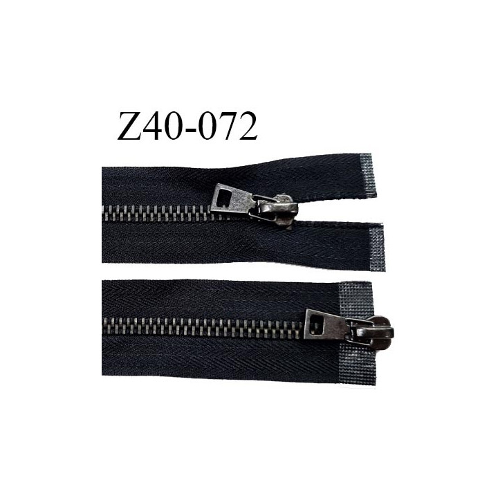 Fermeture zip 40 cm couleur noir double curseur longueur 40 cm largeur 3.4 cm zip métal largeur 7 mm prix à l'unité