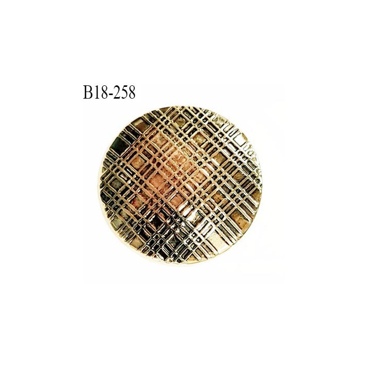 Bouton pvc couleur doré et noir incrusté diamètre 18 mm accroche avec un anneau prix à l'unité