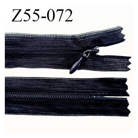 Fermeture zip 55 cm non séparable couleur bleu marine zip glissière nylon invisible longueur 55 cm largeur 25 mm prix à l'unité