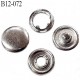 Bouton 12 mm pression tête plate à griffe métal chromé tête bombé 5 griffes diamètre 12 mm ensemble de 4 pièces par bouton