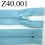 fermeture éclair longueur 40 cm couleur bleu non séparable zip nylon largeur 2,5 cm