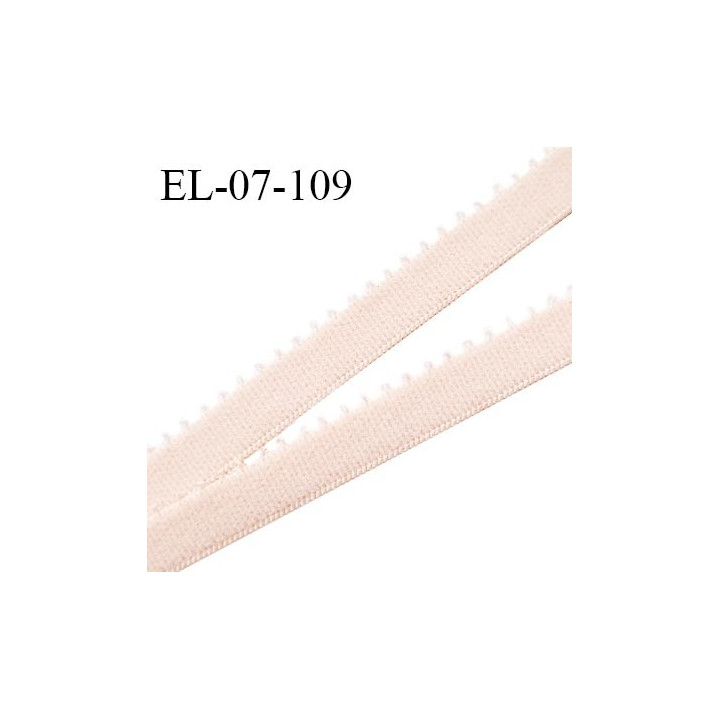 Elastique picot 7 mm lingerie couleur champagne rosé largeur 7 mm haut de gamme Fabriqué en France prix au mètre