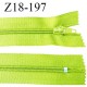 Fermeture éclair 18 cm couleur vert pomme non séparable longueur 18 cm largeur 2.4 cm glissière en nylon prix à l'unité