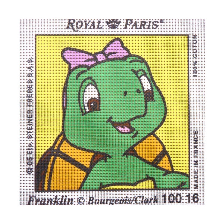 Canevas à broder ENFANT 15 x 15 cm marque ROYAL PARIS HARIETTE la petite soeur de Franklin fabrication française