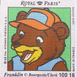 Canevas à broder ENFANT 15 x 15 cm marque ROYAL PARIS FRANKLIN MARTIN L'OURSON fabrication française