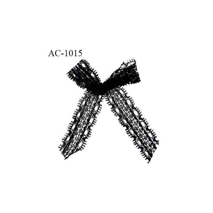 Noeud lingerie dentelle haut de gamme couleur noir largeur haut 45 mm largeur bas 60 mm hauteur 70 mm prix à la pièce