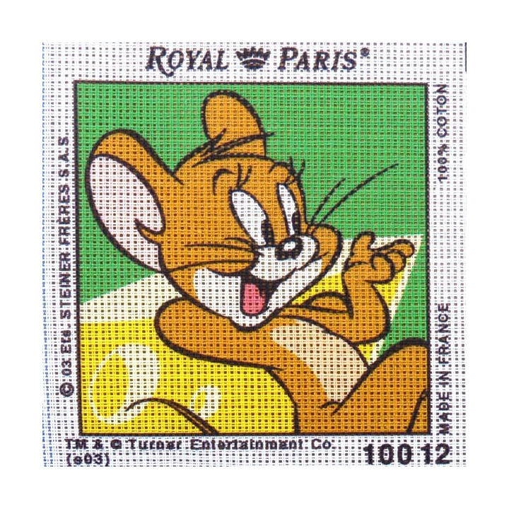 Canevas à broder ENFANT 15 x 15 cm marque ROYAL PARIS TOM ET JERRY fabrication française