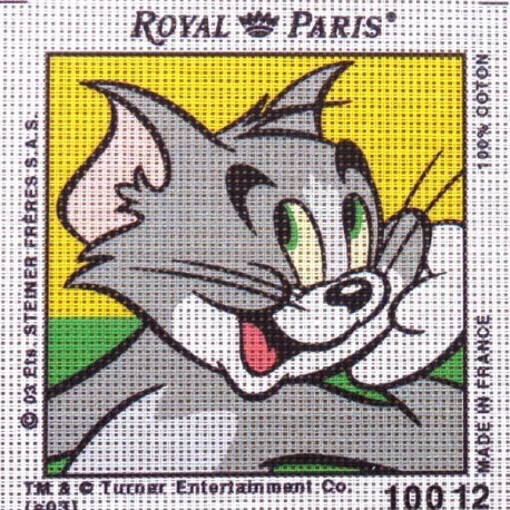 Canevas à broder ENFANT 15 x 15 cm marque ROYAL PARIS TOM ET JERRY fabrication française