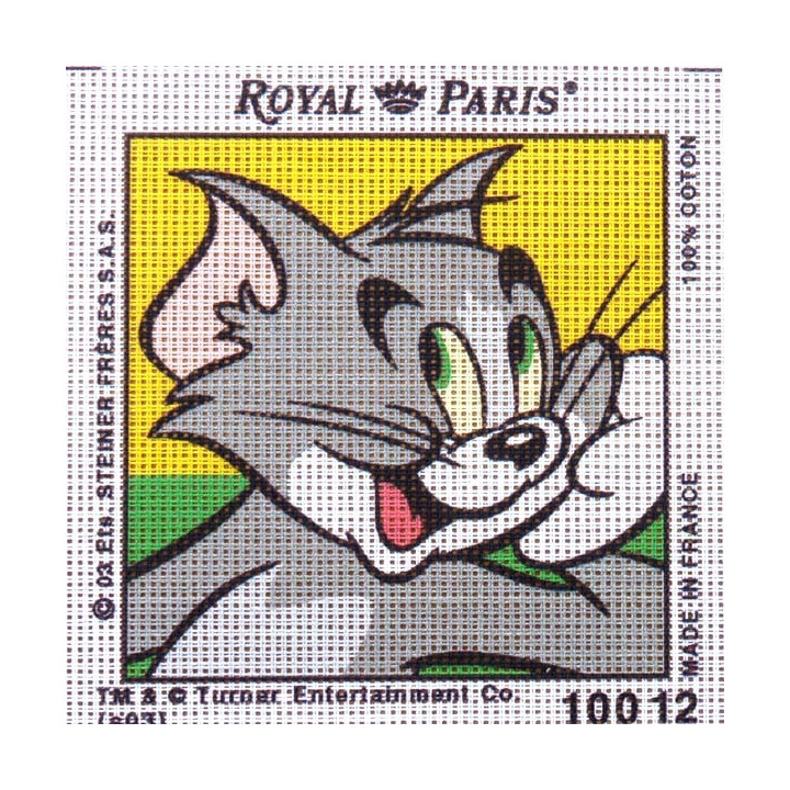 Canevas à broder ENFANT 15 x 15 cm marque ROYAL PARIS TOM ET JERRY fabrication française