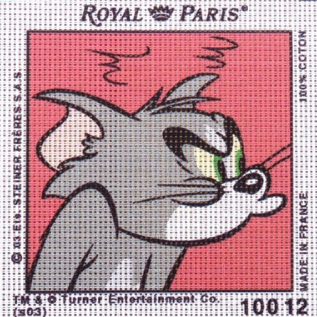 Canevas à broder ENFANT 15 x 15 cm marque ROYAL PARIS TOM ET JERRY fabrication française