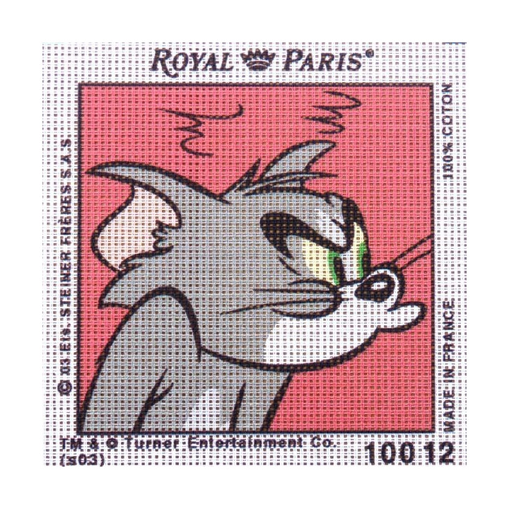 Canevas à broder ENFANT 15 x 15 cm marque ROYAL PARIS TOM ET JERRY fabrication française