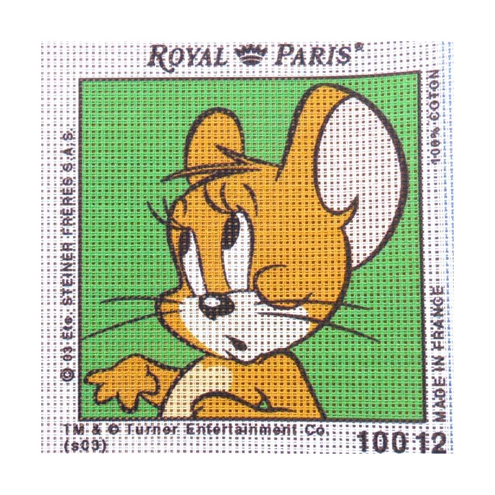 Canevas à broder ENFANT 15 x 15 cm marque ROYAL PARIS TOM ET JERRY fabrication française