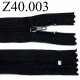 fermeture éclair longueur 40 cm couleur noir non séparable zip nylon largeur 2,5 cm