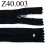 fermeture éclair longueur 40 cm couleur noir non séparable zip nylon largeur 2,5 cm