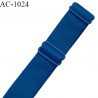 Bretelle lingerie SG 24 mm très haut de gamme couleur bleu paradis avec 2 barrettes largeur 24 mm longueur 16 cm prix à l'unité