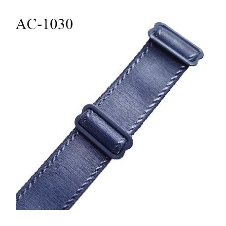 Bretelle lingerie SG 20 mm très haut de gamme couleur encre bleue avec 2 barrettes largeur 20 mm longueur 16 cm prix à l'unité