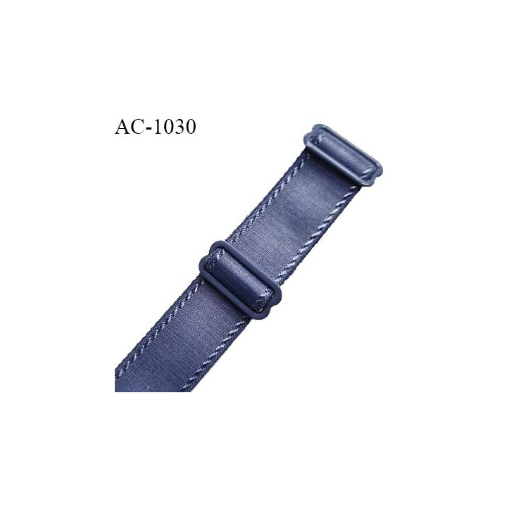 Bretelle lingerie SG 20 mm très haut de gamme couleur encre bleue avec 2 barrettes largeur 20 mm longueur 16 cm prix à l'unité