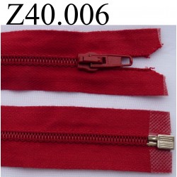 fermeture zip à glissière longueur 40 cm couleur rouge séparable zip nylon largeur 3.2 cm largeur du zip 5 mm