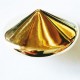 Bouton 27 mm pvc forme de pointe diamant brillant doré accroche un anneau diamètre 27 millimètres